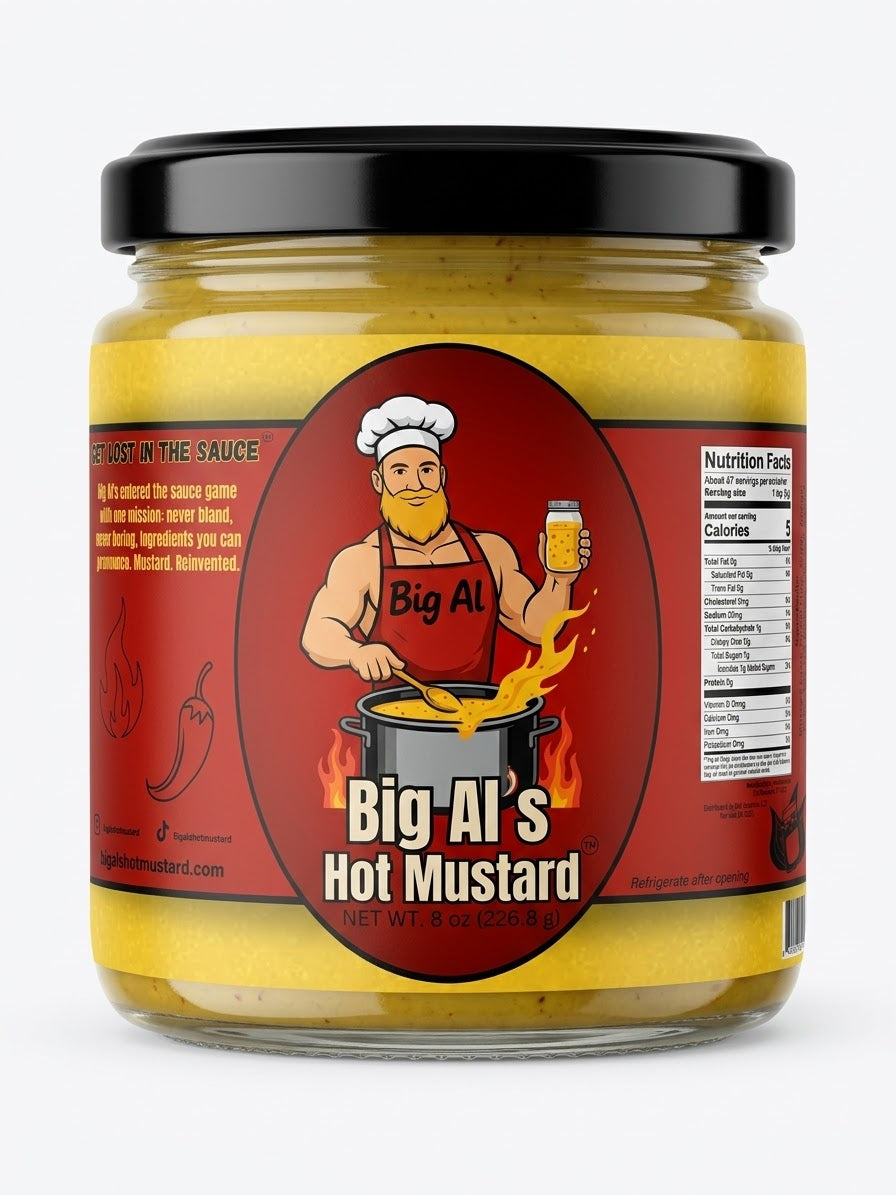 A jar of Big Al's Hot Mustard today
